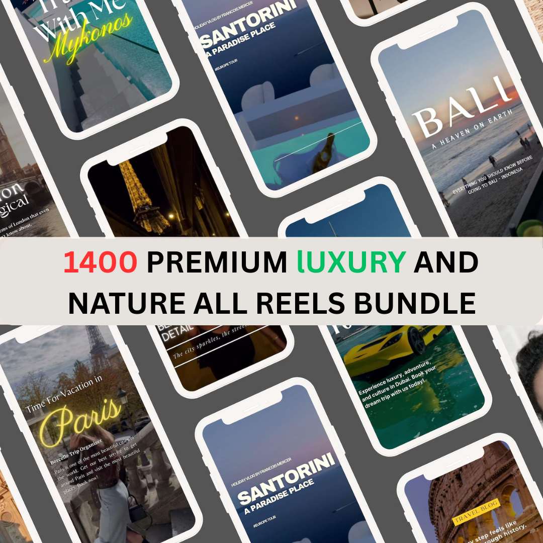 1400+ Luxury & Nature Travel Reels Bundle (4K HD) | Viral Short Video Content Pack for Instagram, YouTube & Ads