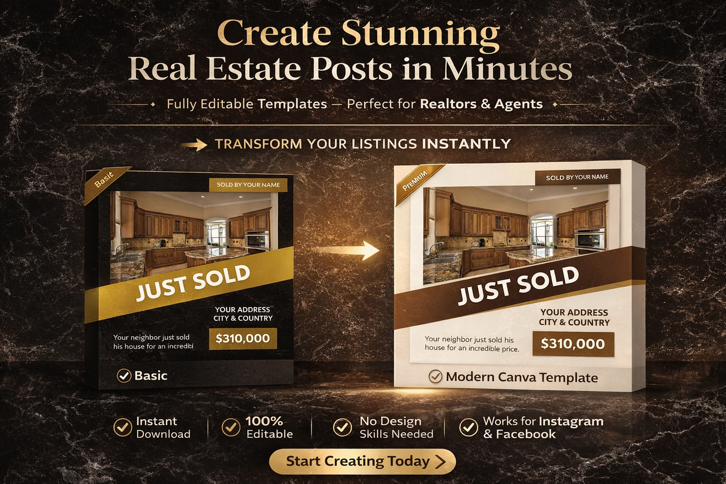 2000+ Real Estate Social Media Templates Bundle – Editable Canva & PSD Designs for Realtors, Builders & Property Dealers (Instant Download)