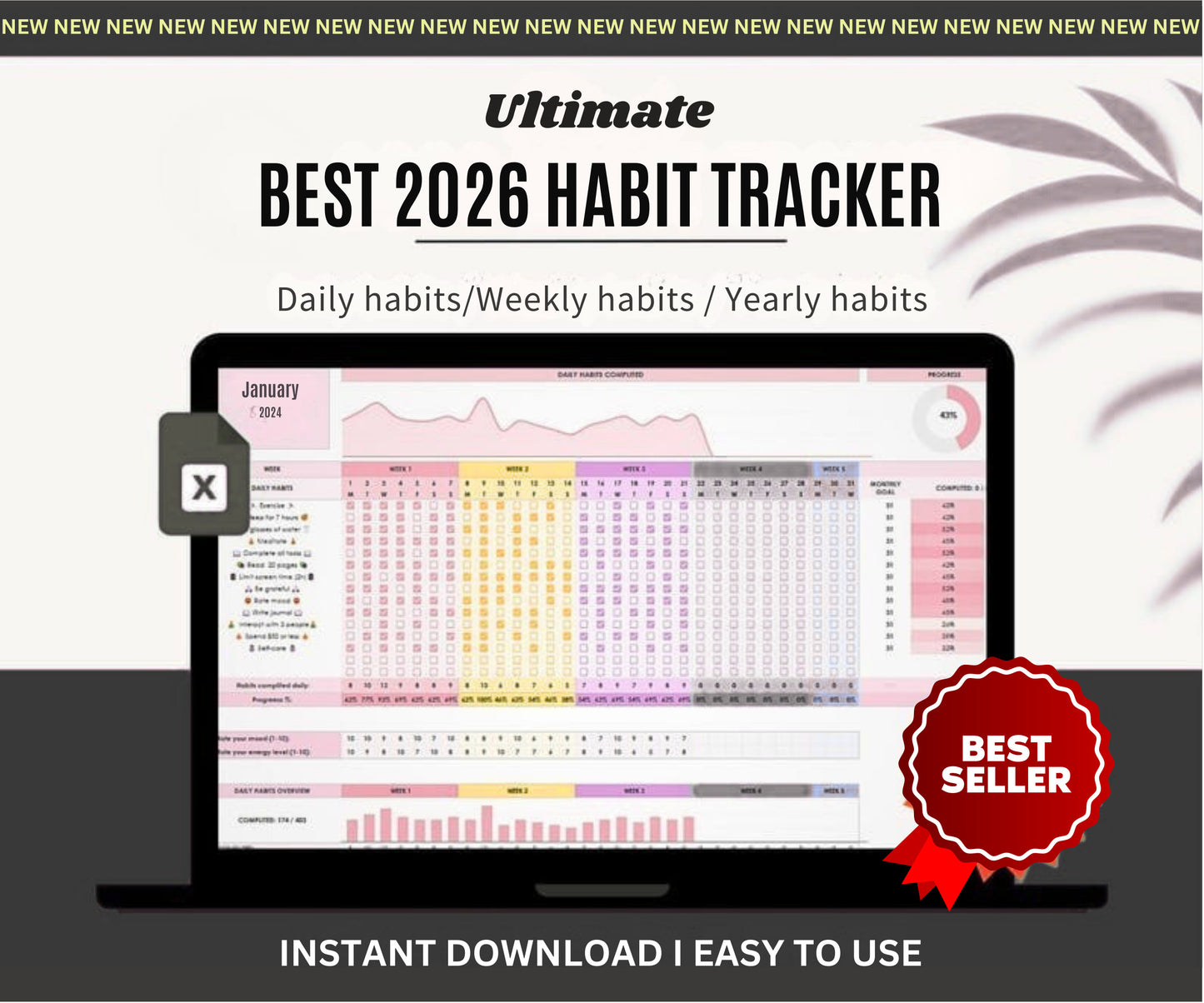 2026 Best Habit Tracker | DailyWise Routine Planner | Weekly Monthly Habit Tracking